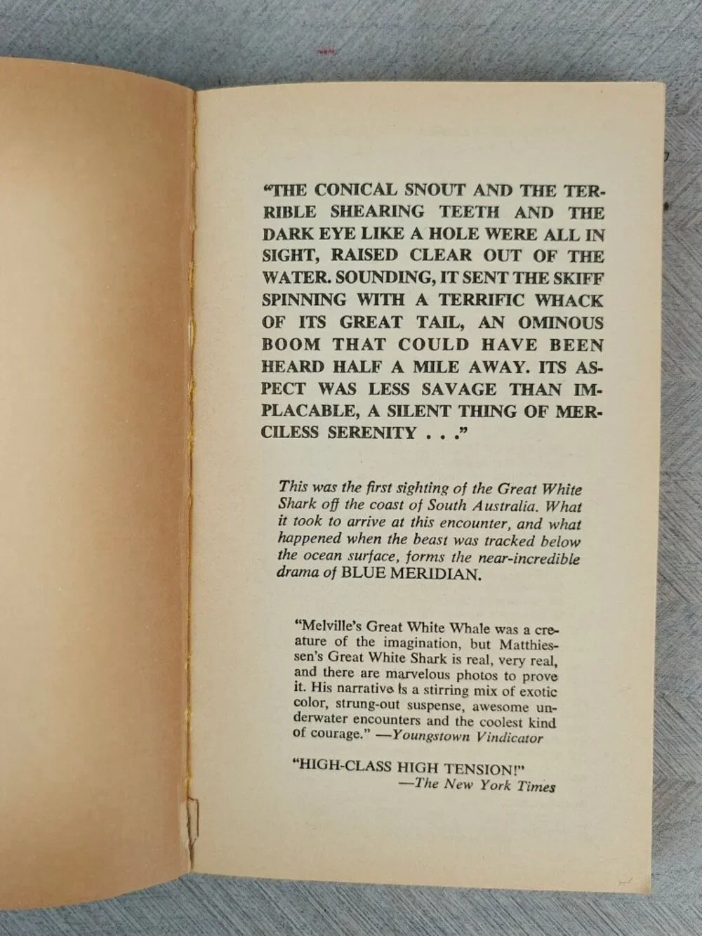 Blue Meridian Peter Matthiessen Paperback 1973 Blue Water White Death Sharks